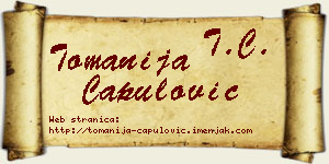 Tomanija Capulović vizit kartica